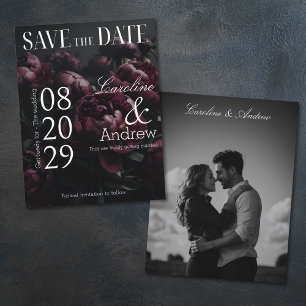 Dark Romantic Elegant Magazine Photo Save The Date