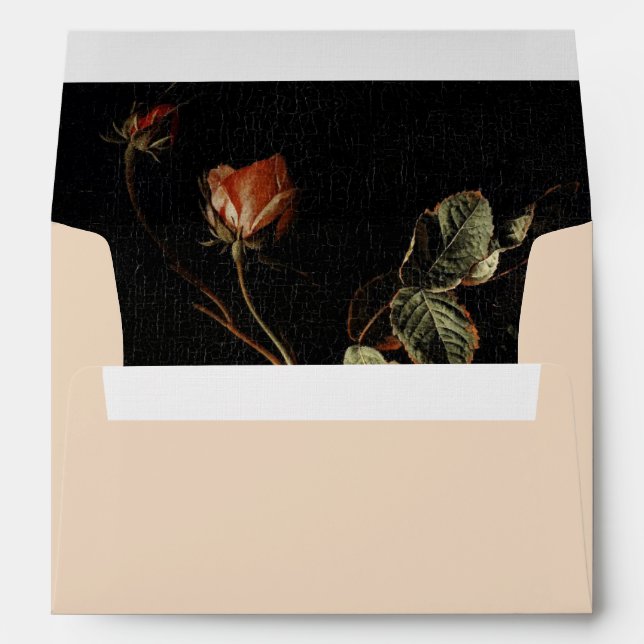 Dark Romantic Floral Dutch Master Painted Roses Envelope (Back (Bottom))