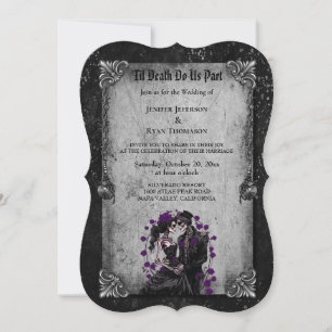 Dark Romantic Floral Gothic wedding invitation