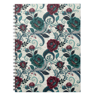 Dark Romantic Flower Gothic Floral Filigree Design Notebook
