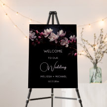 Dark Romantic Flowers Wedding Welcome