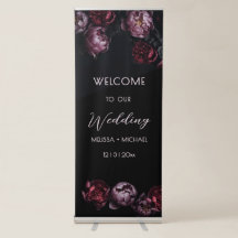 Dark Romantic Flowers Wedding Welcome