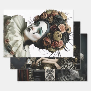 Dark Romantic Gothic Design Wrapping Paper Sheets