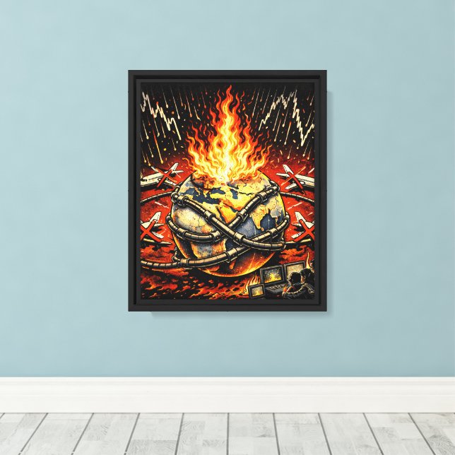 Dark Romantic Gothic Fireplace Cozy Moody Wall Art (Insitu(Wood Floor))