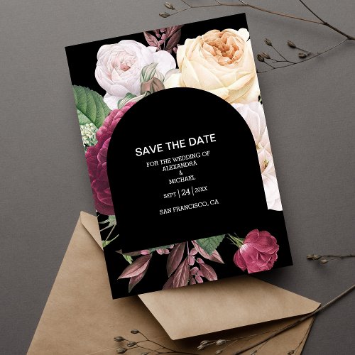 Dark Romantic Watercolor Floral Dutch Masters  Save The Date