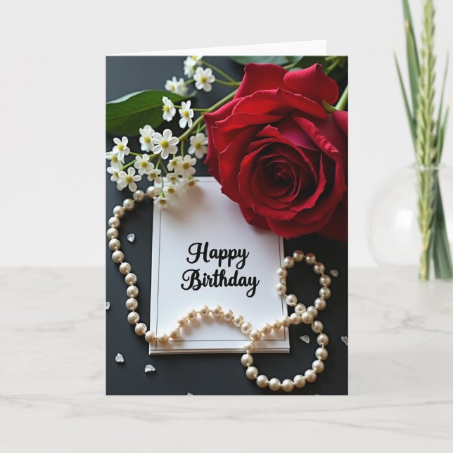 Dark Rose Birthday Card (Front)