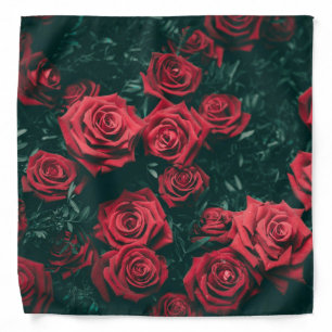 Dark Rose Garden Photo Bandana