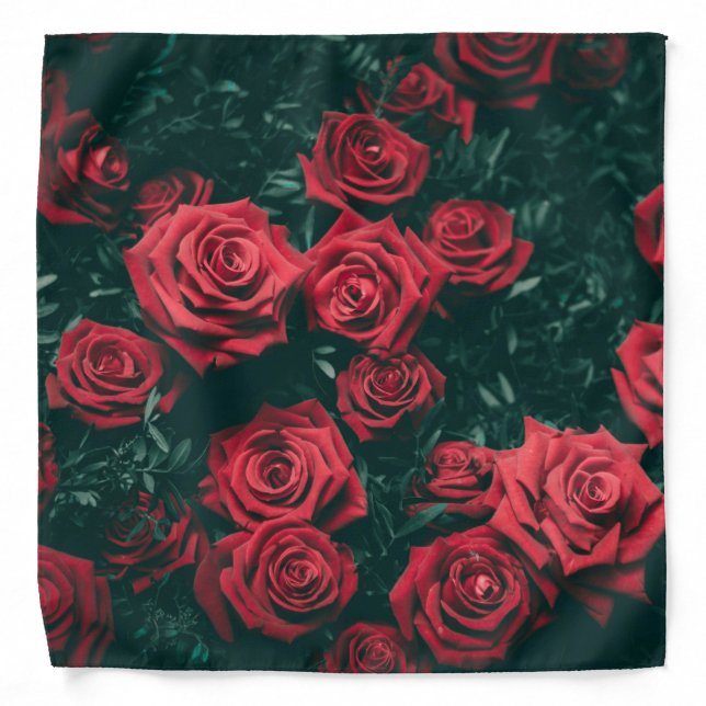 Dark Rose Garden Photo Bandana (Front)
