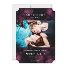 Dark Rose Garden Photo Save the Date Cards