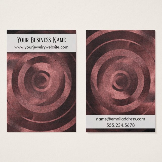 Dark Rose Gold Foil Target Earring Display Cards (Front & Back)