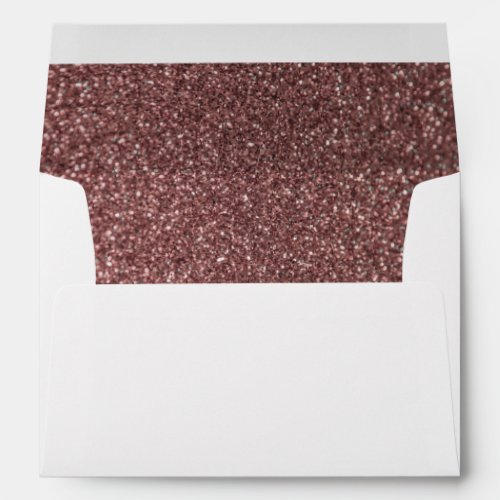 Dark Rose Gold Glitter Wedding Custom Address Envelope