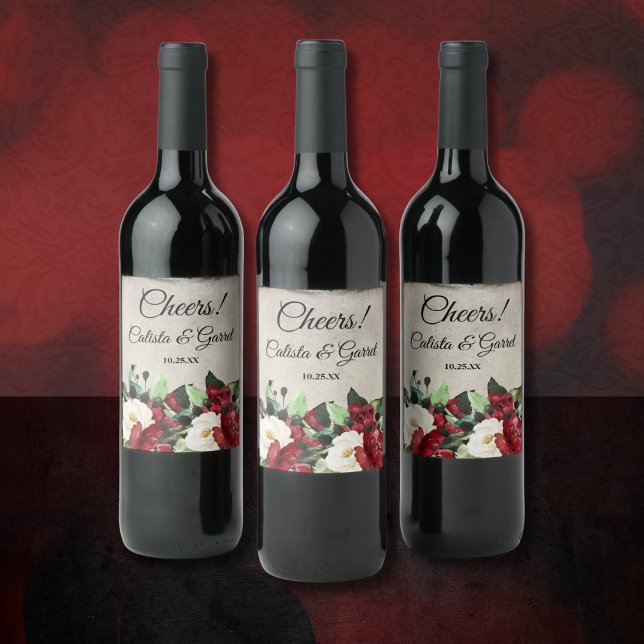 Dark Rose Gothic Wedding Wine Label (Creator Uploaded)