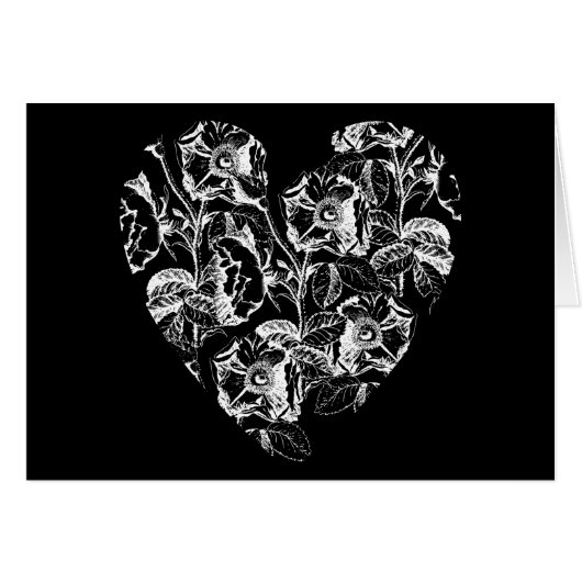 Dark Rose Heart Cards (Front Horizontal)