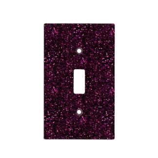 Dark Rose Pink Posh Glitter Light Switch Cover