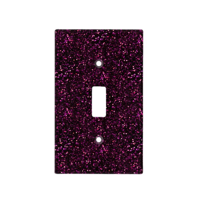 Dark Rose Pink Posh Glitter Light Switch Cover (Front)