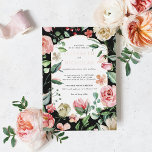 Dark Rose | Romantic Spring Florals Wedding Foil Invitation<br><div class="desc">A wedding with a blossoming vibe is all you need for a lovely and bright day! Sweet blush paired with pretty pastels on a dark moody background create a wondrous balance of warm and cool for any event. Whether ballroom, church, or barn—this gracious color palette goes the distance. Designing a...</div>