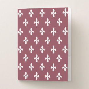 Dark Rose Victorian Fleur de Lys Pocket Folder