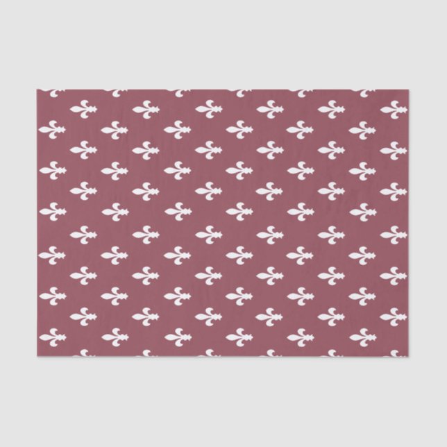 Dark Rose Victorian Fleur de Lys Tissue Paper (Front)