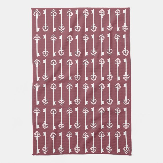 Dark Rose Victorian Keys Towel (Vertical)