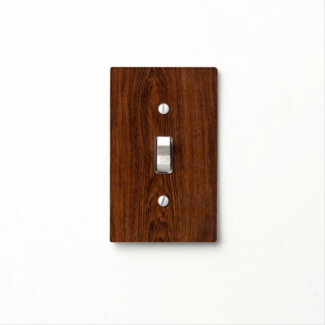 Dark Rose Wood  Grain Texture Light Switch Cover (In Situ)