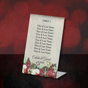 Dark Roses Gothic Table Assignment Pedestal Sign