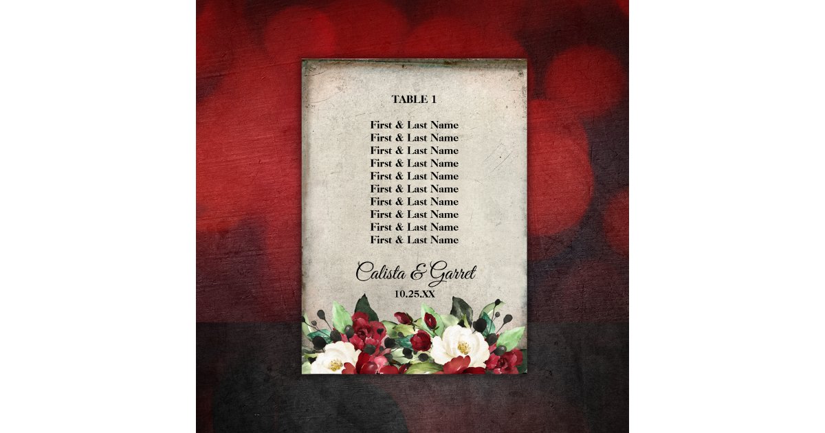 Dark Roses Gothic Table Assignment Poster | Zazzle