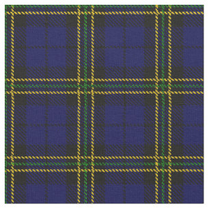 Dark Royal blue, green, yellow,gold stripe plaid Fabric