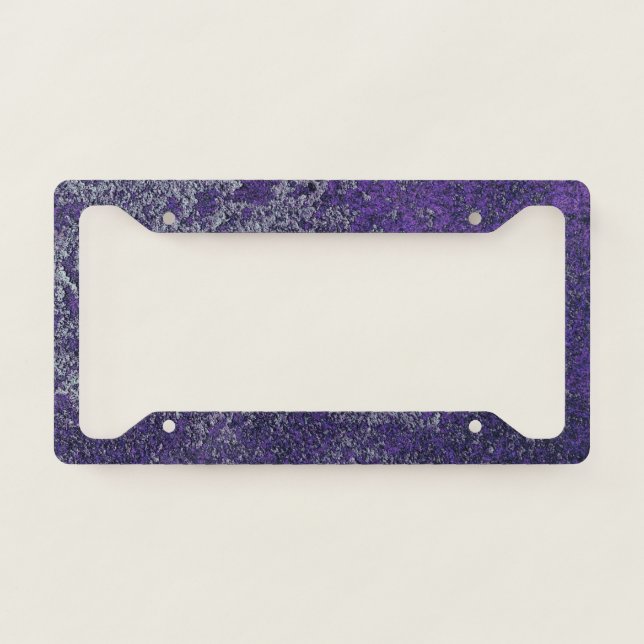 Dark Royal Purple Rusted Metal Texture Abstract License Plate Frame (Front)