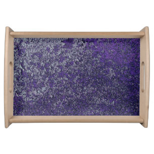 Dark Royal Purple Rusted Metal Texture Abstract Serving Tray