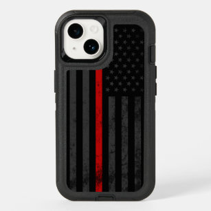 Dark & Rugged Style   Fire Fighter Flag OtterBox iPhone 14 Case