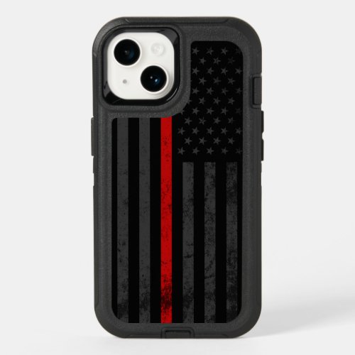 Dark  Rugged Style  Fire Fighter Flag OtterBox iPhone 14 Case