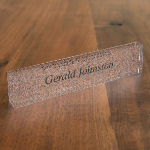 Dark rust name plate