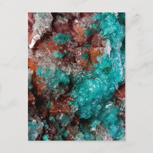 Dark Rust  Teal Quartz Postcard