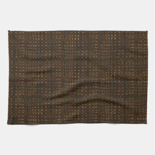 Dark Rustic Burlap with Golden Glow Kitchen Towel