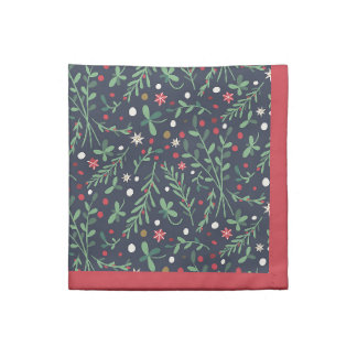 Dark Rustic Christmas Stars & Branches Napkin