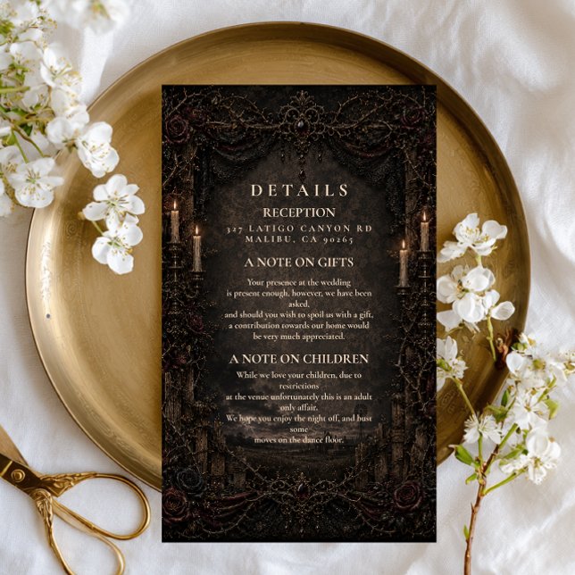 Dark Rustic Country Goth Wedding Enclosure Card (Creator Uploaded)