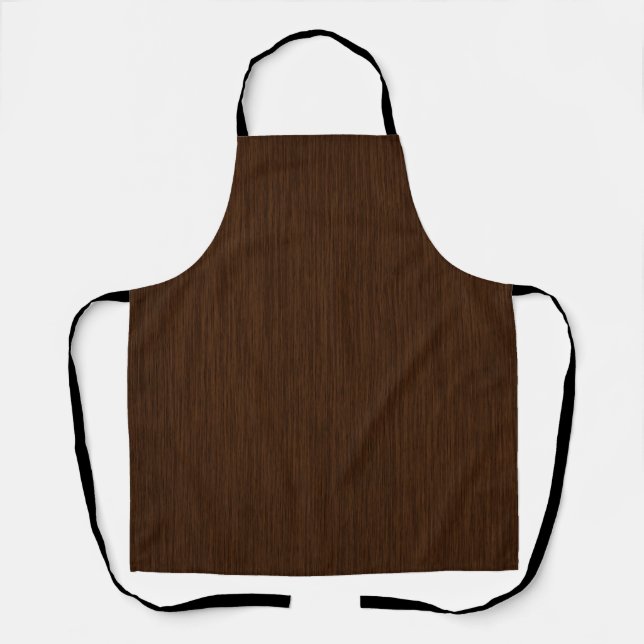 Dark Rustic Grainy Wood Background Apron (Front)