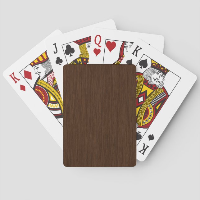 Dark Rustic Grainy Wood Background Poker Cards (Back)