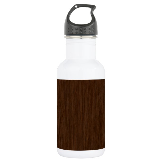 Dark Rustic Grainy Wood Background Water Bottle (Front)
