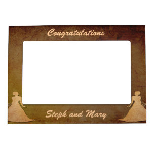 Dark Rustic Lesbian Wedding Gift Frame for Brides