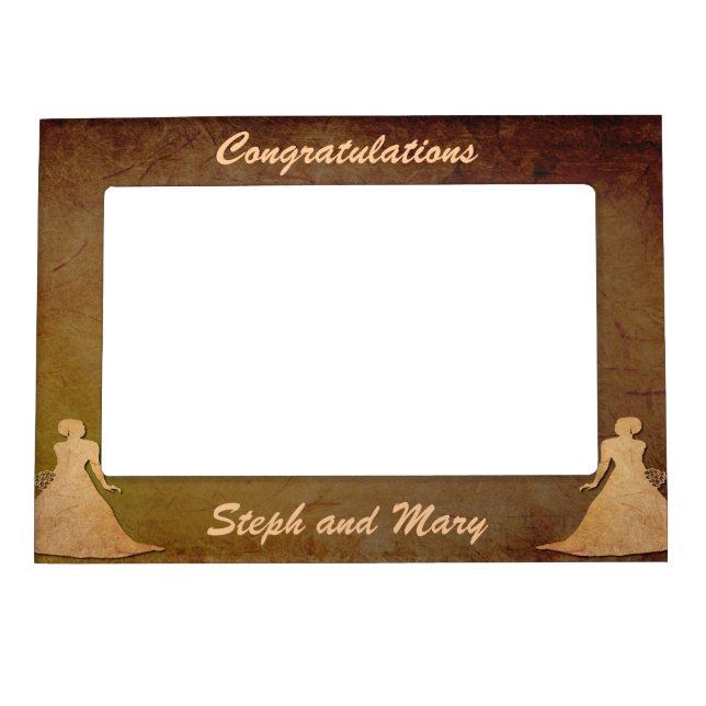 Dark Rustic Lesbian Wedding Gift Frame for Brides (Front)
