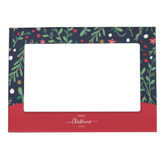 Dark Rustic Star Merry Christmas Photo Magnet Fram