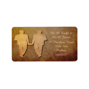 Dark Rustic Vintage Texture Gay Address Labels