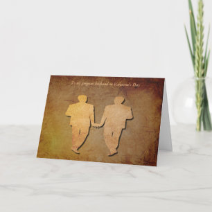 Dark Rustic Vintage Texture Gay Husband Valentine Holiday Card