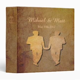 Dark Rustic Vintage Texture Gay Wedding Album 3 Ring Binder