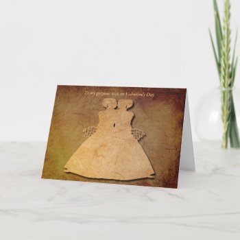 Dark Rustic Vintage Texture Lesbian Wife Valentine Holiday Card by AGayMarriage at Zazzle