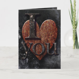 Dark Rusty Heart "I love you" Gothic Holiday Card
