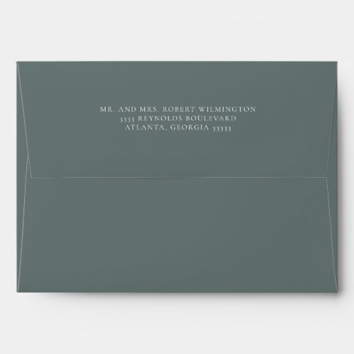 Dark Sage Green 5x7 Return Address  Envelope