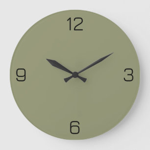 Dark Sage Green 91946E Color - Option to Add Name Large Clock