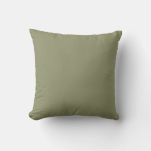 Dark Sage Green 91946E Monochrome Solid Color Throw Pillow